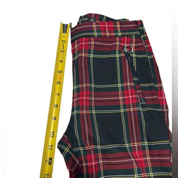J. Crew & Zara Basics Red and Black Tartan Plaid Turtleneck Matching Ankle Pants - Picture 9 of 12